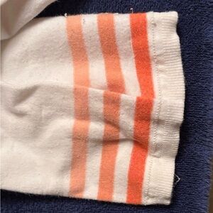 American Apparel White and Orange Striped Dress Socks